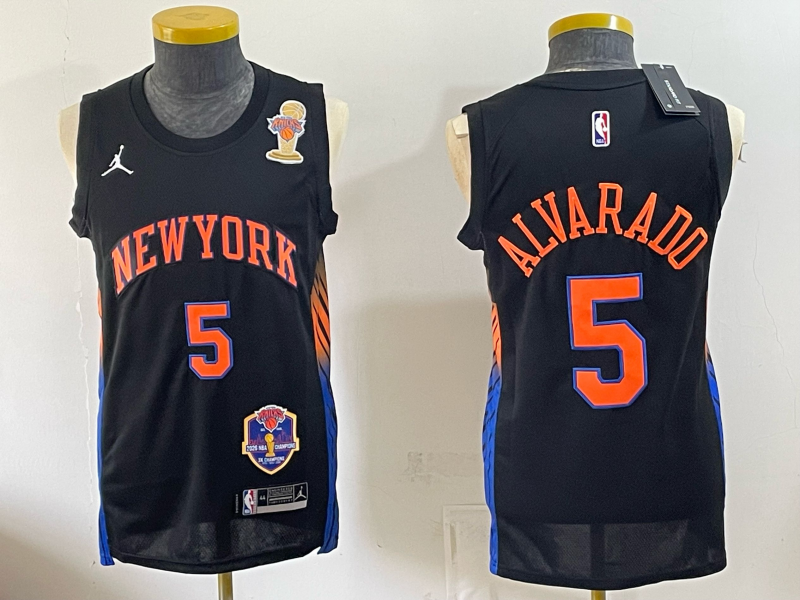 Men New York Knicks #5 Alvarado black 2026 Nike NBA jersey 0702007